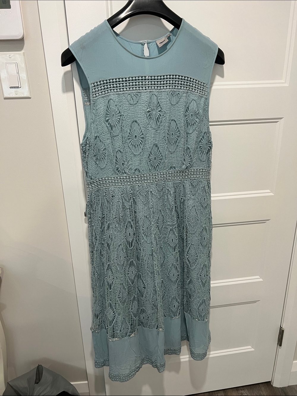 ASOS Pale Blue Sleeveless Dress with Lace Detail
